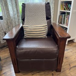 Wood & Leather Morris Chair From Ashley Furniture 