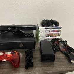 Xbox 360 Slim 250GB Black Matte + Kinect + Games – Excellent Condition!