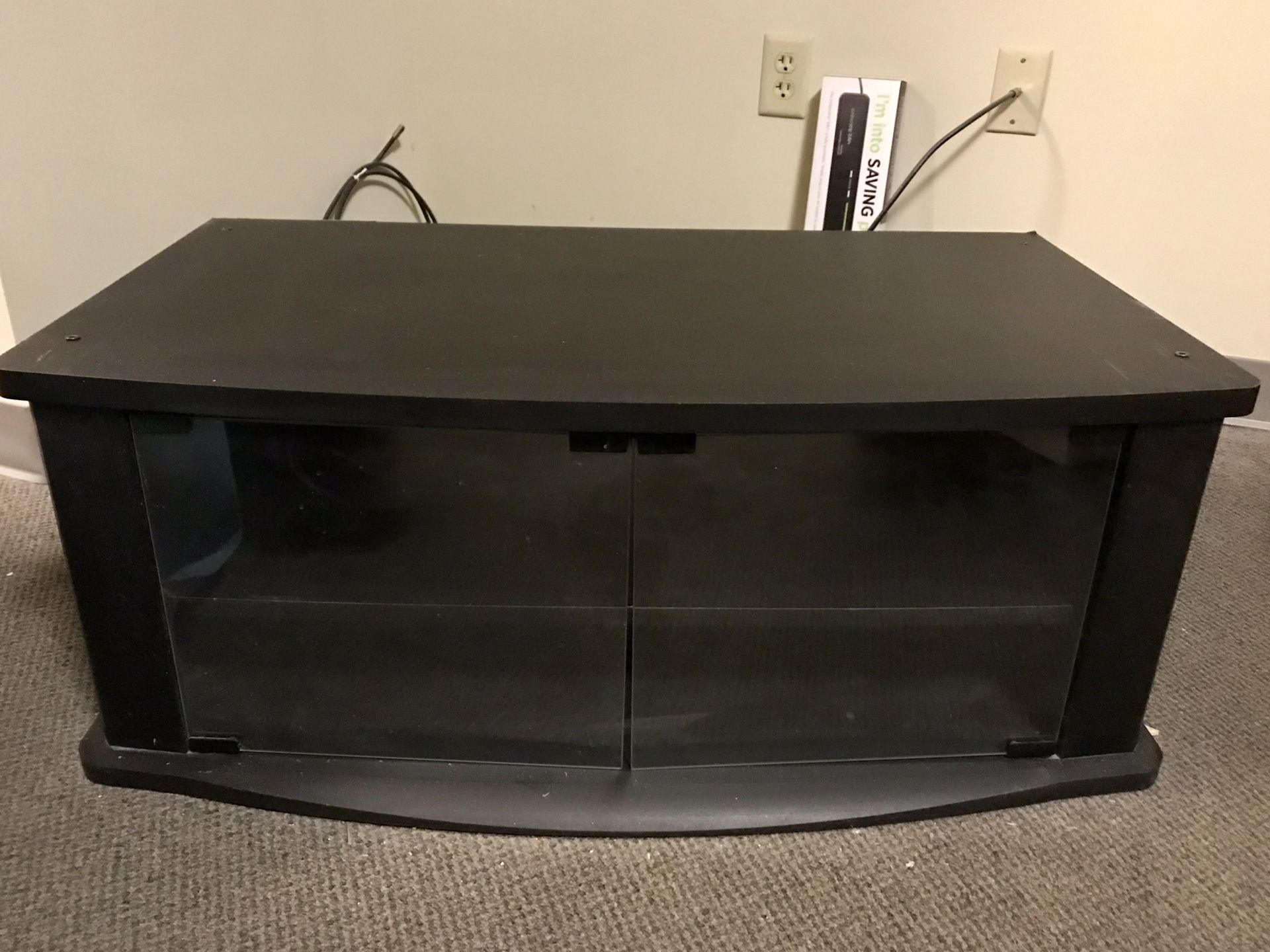 Black TV stand with storage