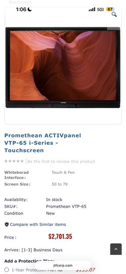 Promethean Promethean ACTIVpanel VTP-65 i-Series