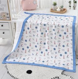 Baby Blanket Quilt Blanket, Soft Muslin Swaddle Blanket for Baby Boys & Girls Unisex, Bed Blanket for Newborn Baby Essentials & Baby Gifts