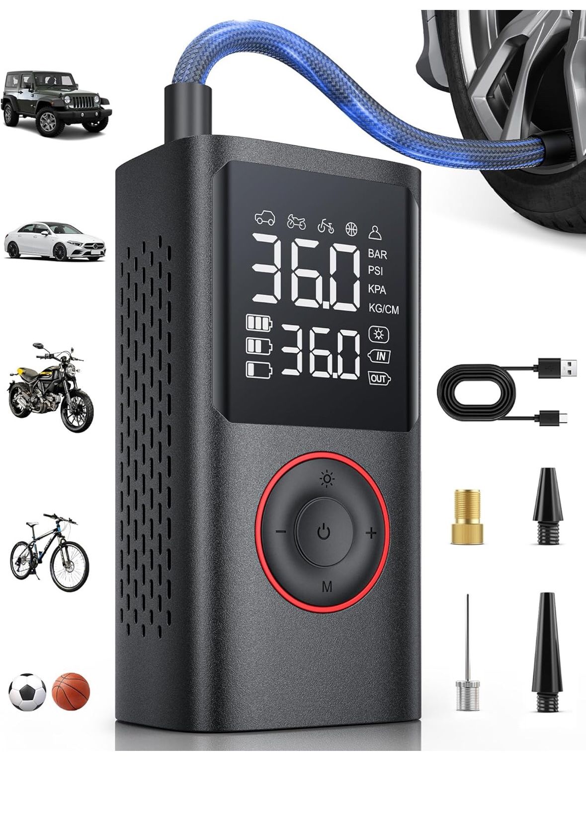 Small Tire Inflator Portable Air Compressor