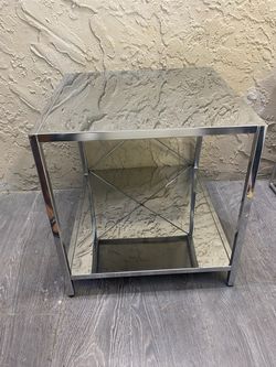 CB2 Modern Chrome End Table - Harvey Chrome Nightstand - Local Delivery for a Fee - See My Items