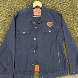 Chicago Bears Levi's Blue Button-Up Jacket Size XL Extra Large 