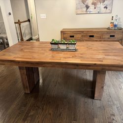 Solid Wood Dining Table And Six Chairs