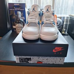New Air Jordan 4 Off White / Military Blue Size 10