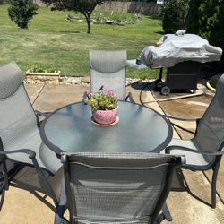 Glass Patio Table 4 Chairs 