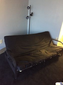 Black futon couch