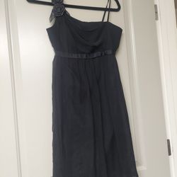David Meister Black One Shoulder Dress Size 4