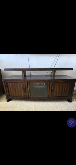 Wood Living Room Furniture Set – Entertainment Center, Storage Chest & 2 End Tables