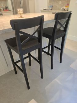 2 Black Ikea Rosentorp Bar Stools