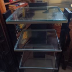 2 Tri-level Glass Entertainment System Holders/ Display