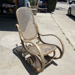 Vintage Thonet Wicker Rocking Chair