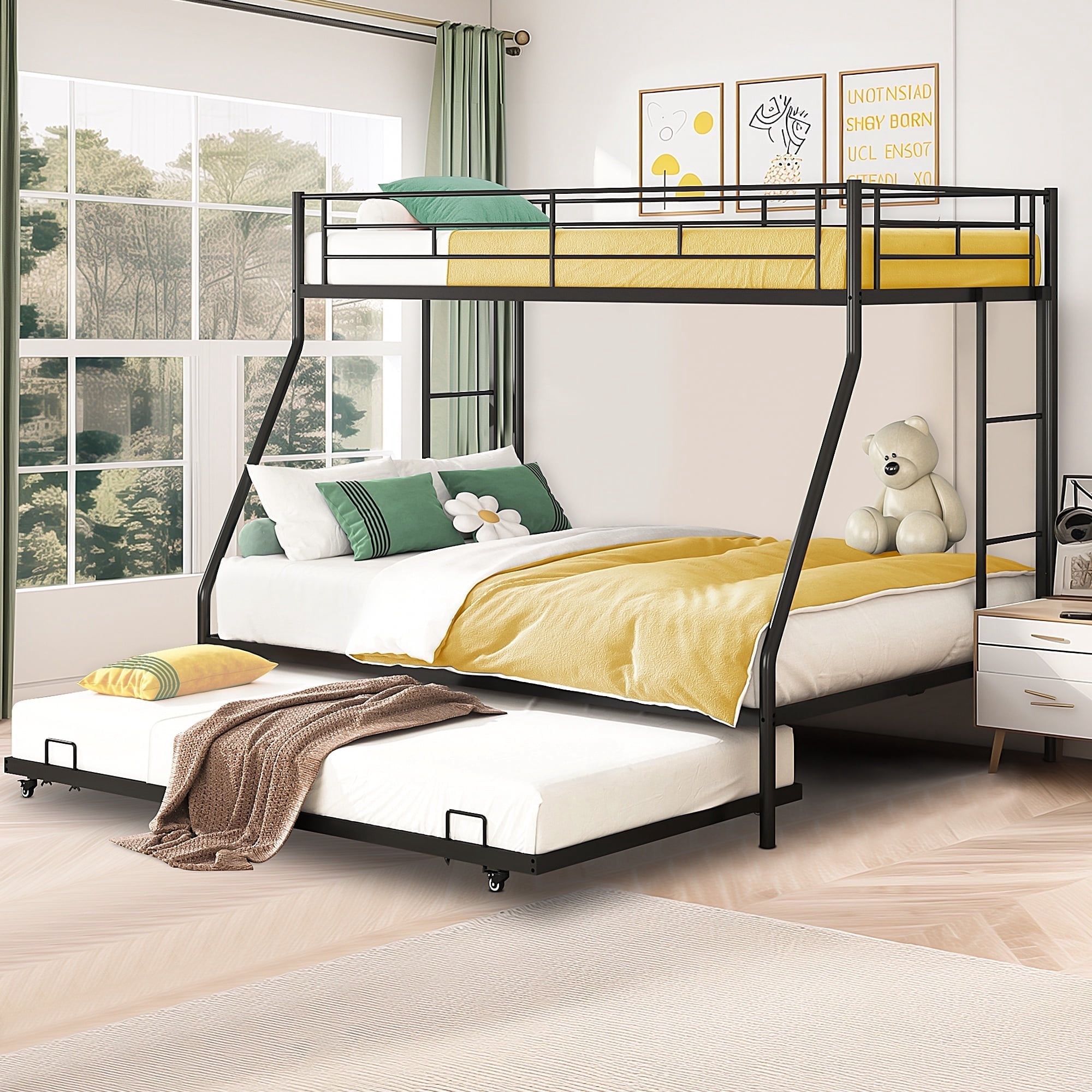 Twin Over Full Bunk Bed With Trundle Bed