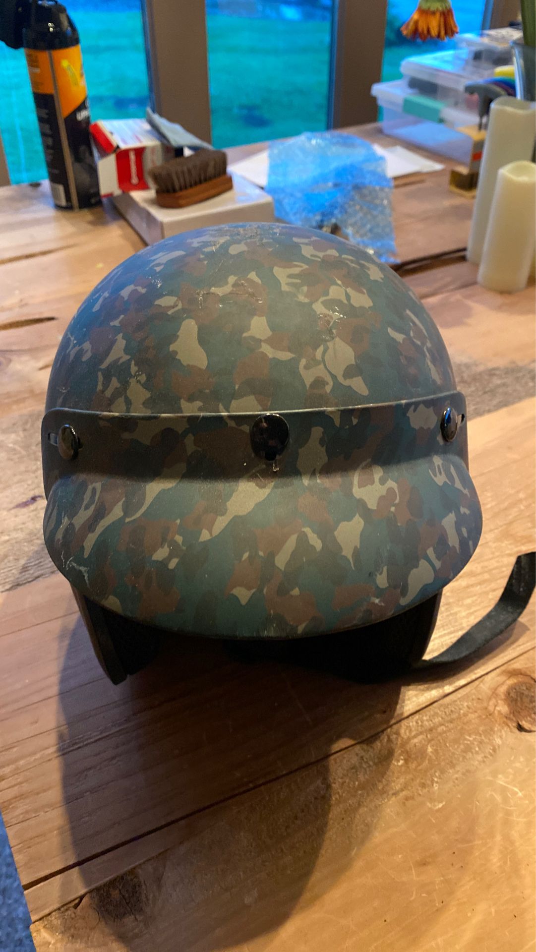 Camo 3/4 motorcycle helmet