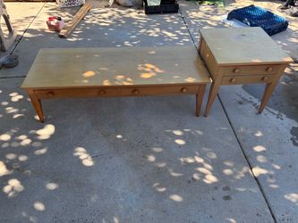 Wood Coffee Table and End Table Set