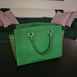 Michael Kors Selma Satchel Palm Green