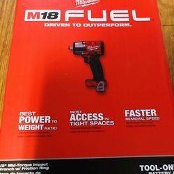 Milwaukee  M18 Gen2 Mid-Torque 1/2” Drive Impact Wrench. New In The Box!