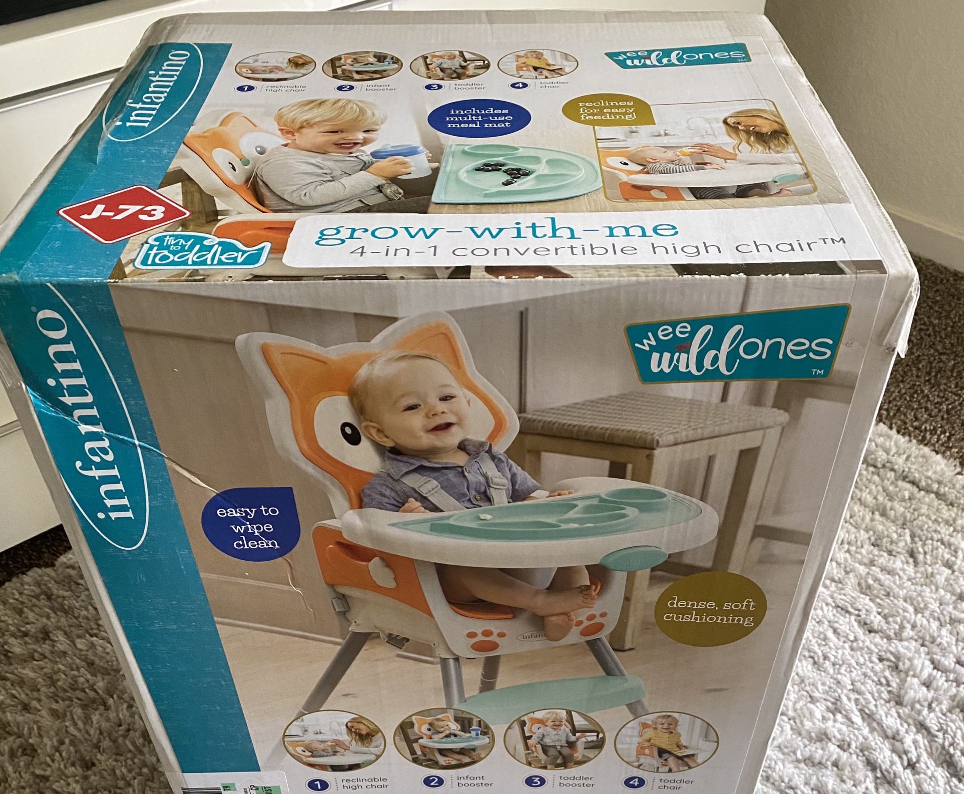Brand New Infantino 4-1 Convertible High Chair, For Baby & Toddler