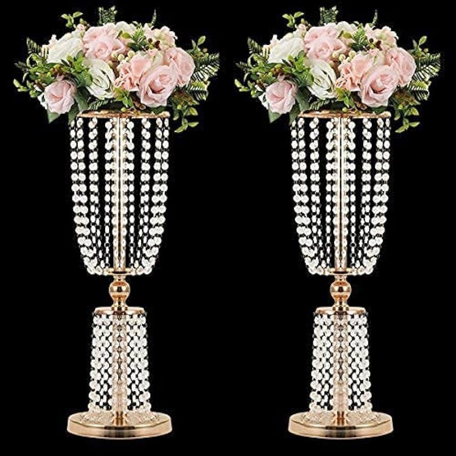 Elegant Crystal Wedding Centerpieces – Set of 2
