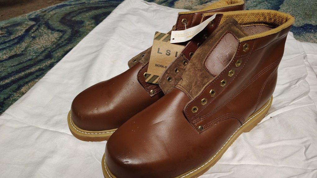 Steel Toe Leather Work Boots*NEW 16W