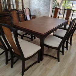 Broyhill Premier “Ming Dynasty” Dining Room Set – Cabinet, Server/Bar, Dining Table & 8 Chairs