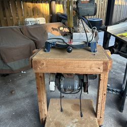 Miter saw and belt sander and buffer 