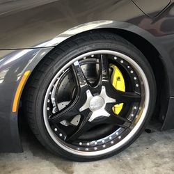 BMW i8 custom wheels Lowenhart LSR with tires 3piece staggered