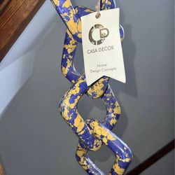 Casa Decor Marble Chain Links Blue And Yellow Color Brand New With Tags