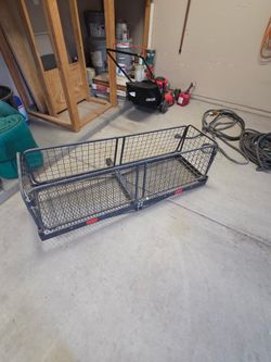 Hitch-Mounted Steel Cargo Carrier Basket – Heavy Duty