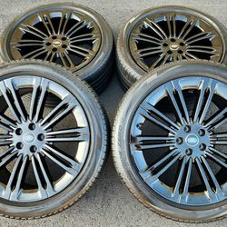 23" Range Rover OEM Gloss Black Wheels And Tires 