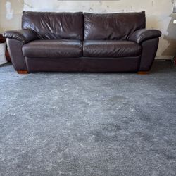 7ft Brown leather Sofa Bed