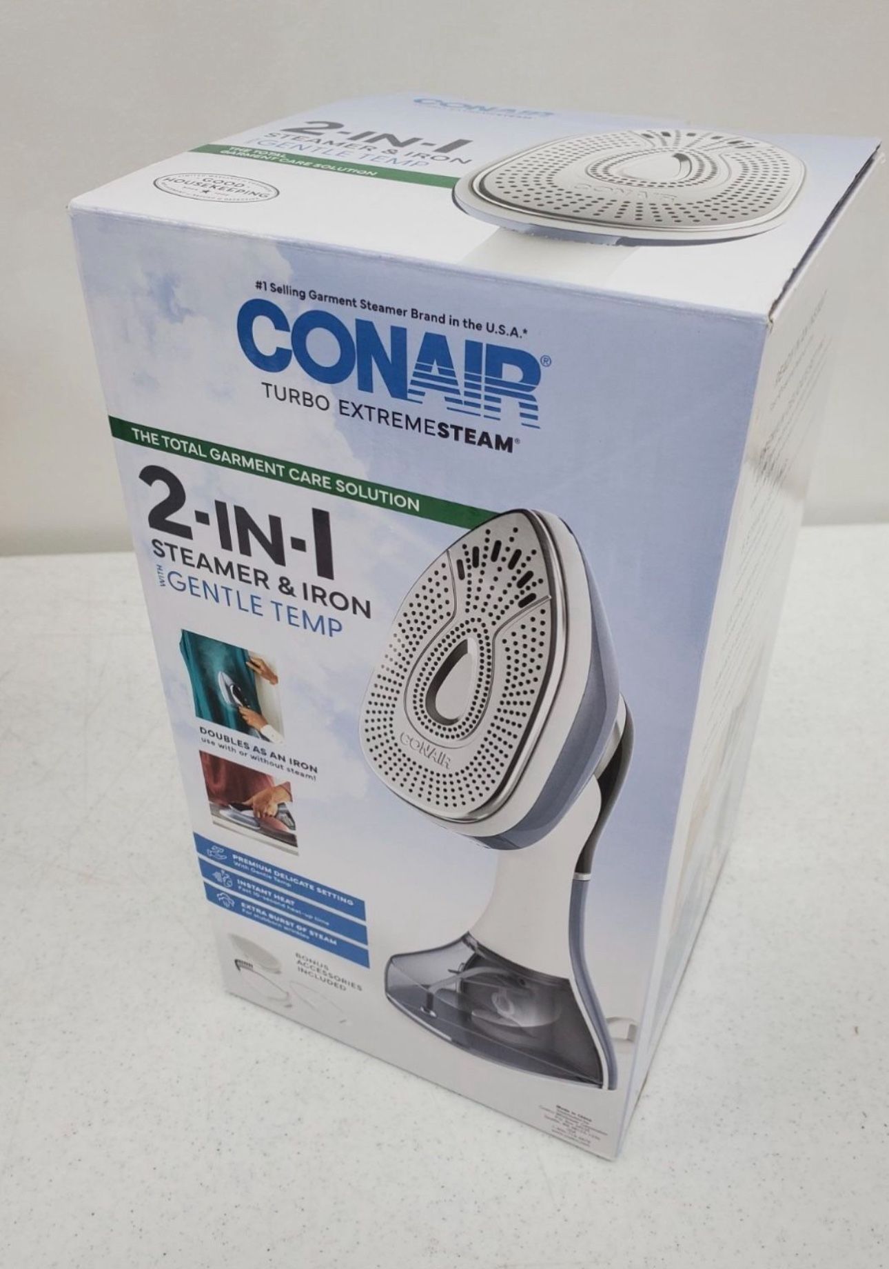 Brand New, Conair 2-in-1 Steamer & Iron with Gentle Temp, 