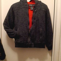 O'NEILL Sherpa Lined Zip Up Sweatshirt Size L Boys