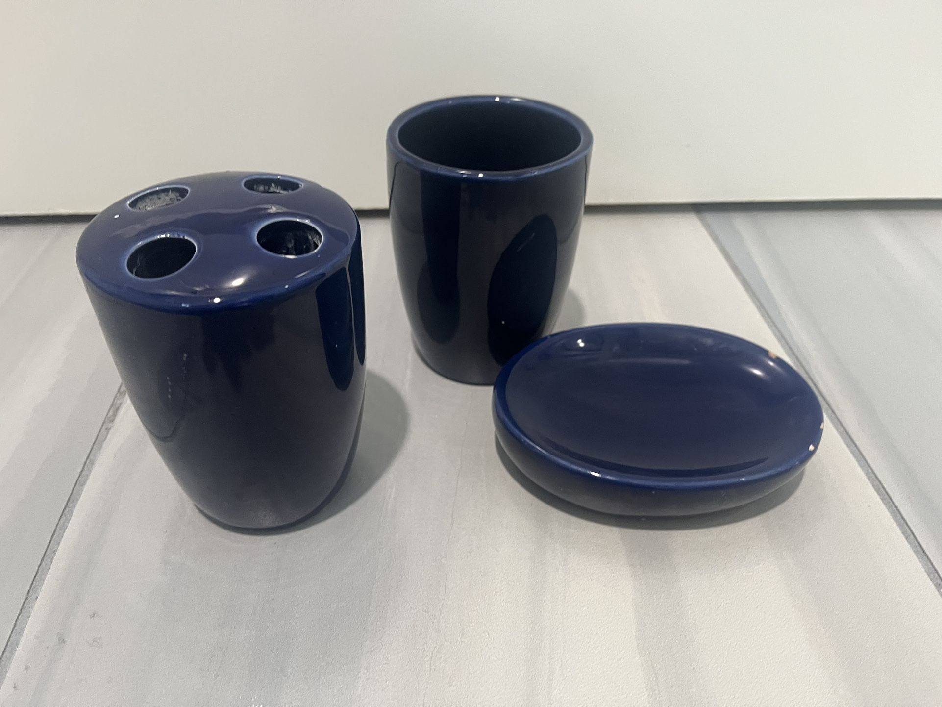 Bathroom Soap Dispenser Cup And Brush Holder Ceramic