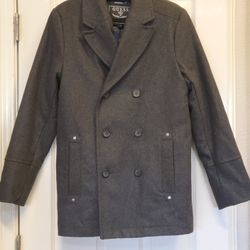 Guess Mens Gray Wool Pea Coat Size Small