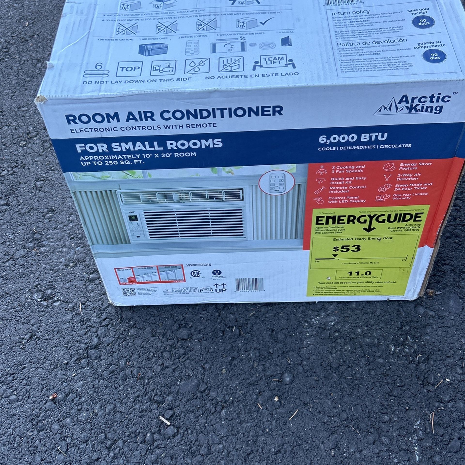 Actic King 6000 BTU Room Air Conditioner w/Remote