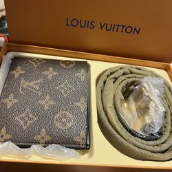 Lv Men Wallet And Belt Set