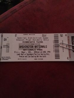 Nationals preseason tickets