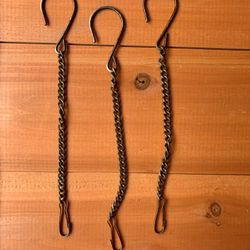 Hanging Chain Link with Hook & Clip for Garden Patio Decor (Set of 3)