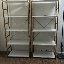 White And Gold Shelves