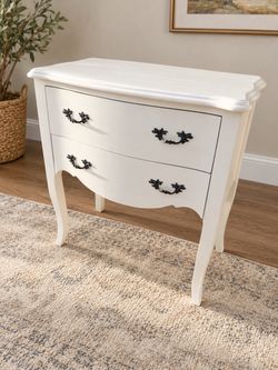 Nightstand side table 29.5x 16x32.5 antique white color 2 drawers