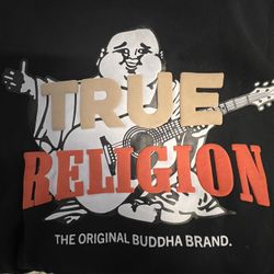 True Religion Men's Buddha Logo Zip Hoodie Sweatshirt  Black NEW - M