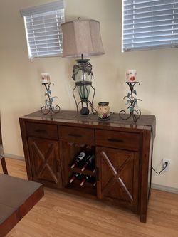 Matching Bar Height Table and Buffet.