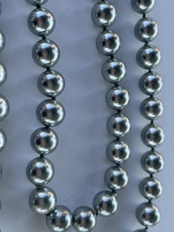 Black heavy round beaded metallic necklace