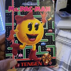 Sega Genesis Ms.  Pac-Man Game With Box 20$$
