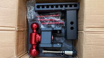 METOWARE Adjustable Trailer Hitch for 2.5" Receiver, 6" Drop/Rise 2" & 2-5/16" Dual Ball, 18000LBS GTW, Drop Hitch with Anti-Theft Hitch Pin Lock, for