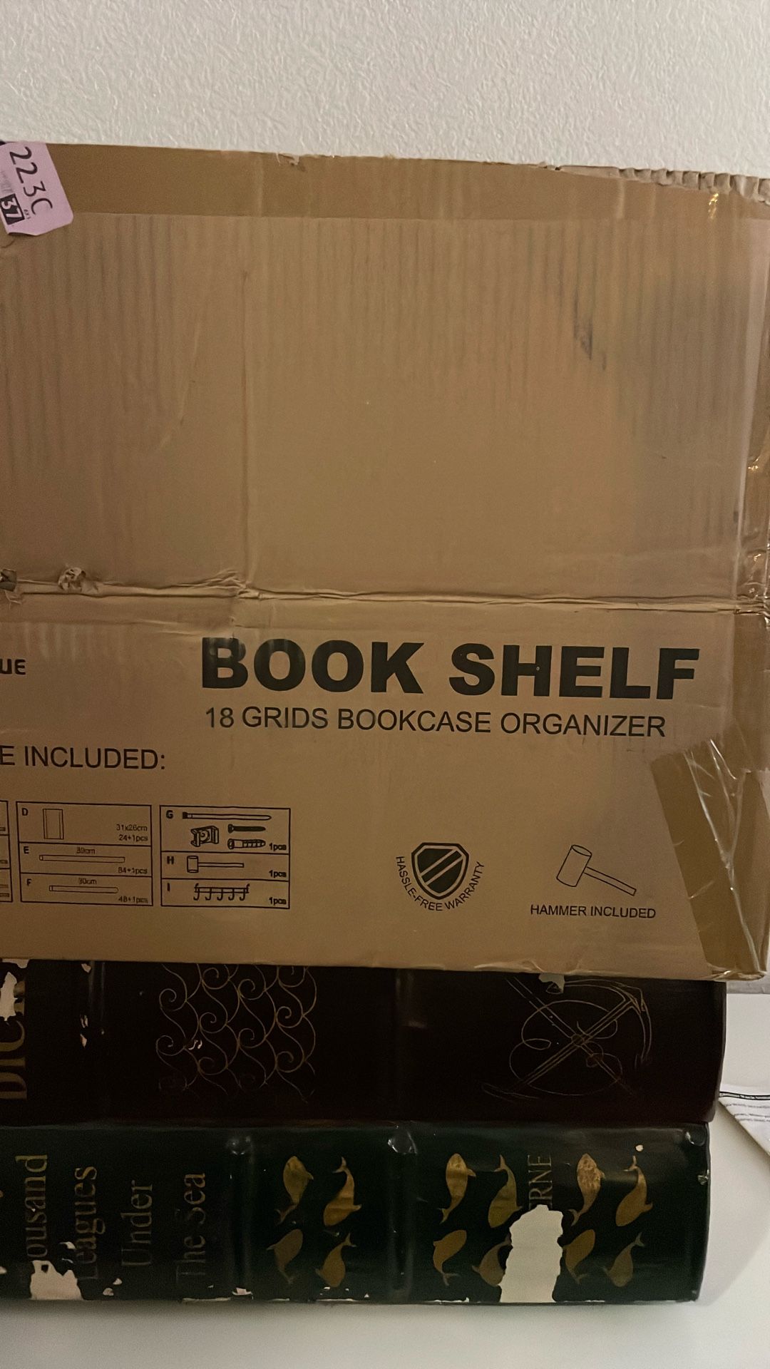 18 Grid Bookshelf Unassembled