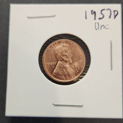 (2) 1957 D Wheat Pennies - Uncirculated 