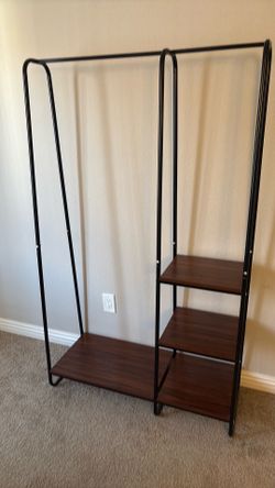 Freestanding Clothing Rack with Shelves